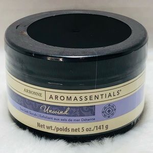 NEW sealed Arbonne Aromaessentials Sea-salt scrub exfoliant in UNWIND scent 5 oz